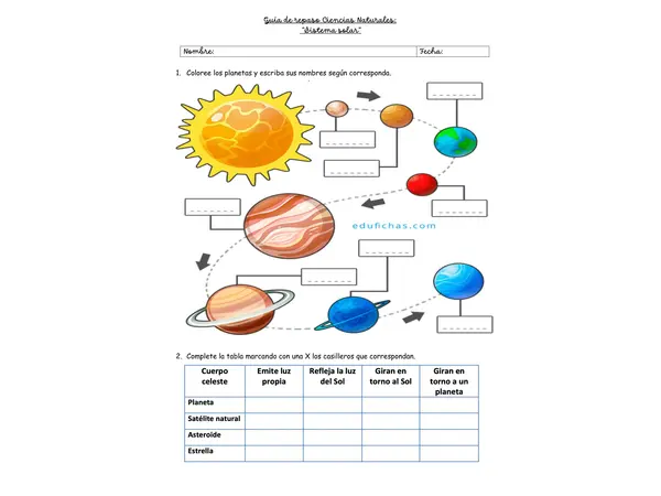 Guía: sistema solar
