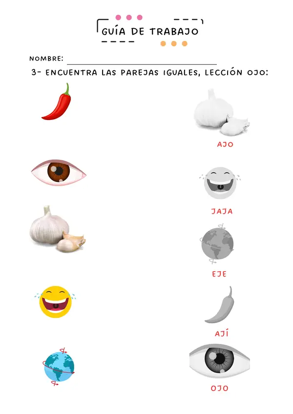 LECCIONES OJO - MAMÁ - LANA - MANO