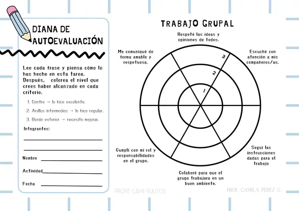 🎯 Diana de Autoevaluación Grupal e Individual 