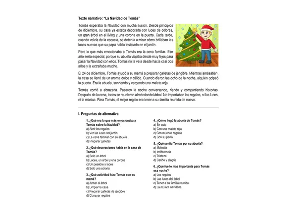COMPRENSIÓN DE LECTURA: NAVIDAD