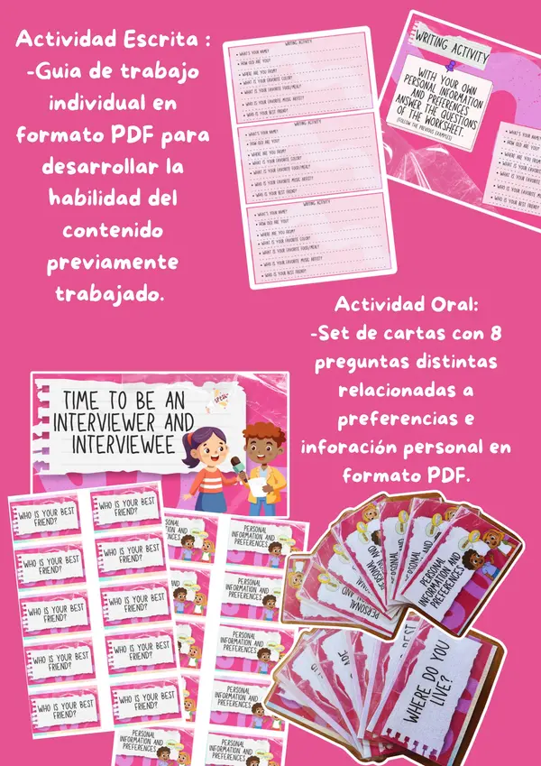 Actividad: Asking and giving Personal Information and Preferences.