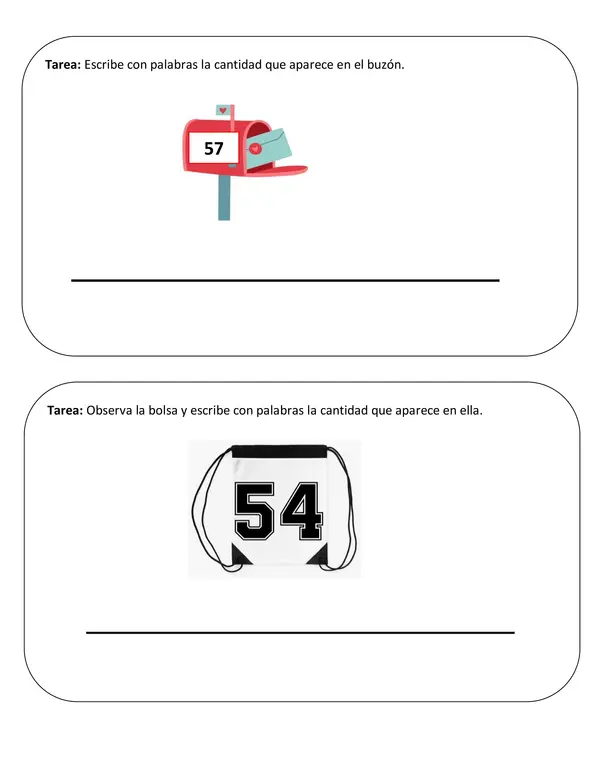 Mini tareas matemática 2° básico
