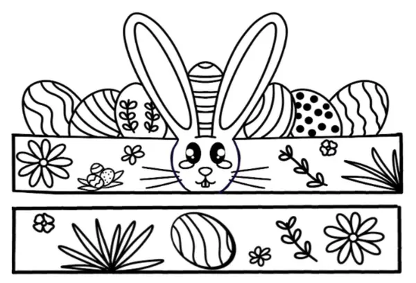 Corona para colorear sobre pascua 