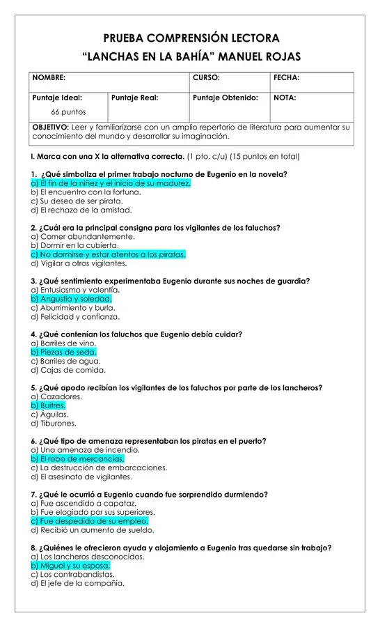 Prueba lectura - Lanchas en la Bahía