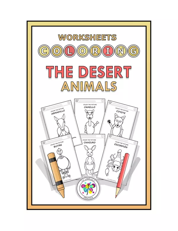 Worksheets Coloring Deset Animals Craft Decorate