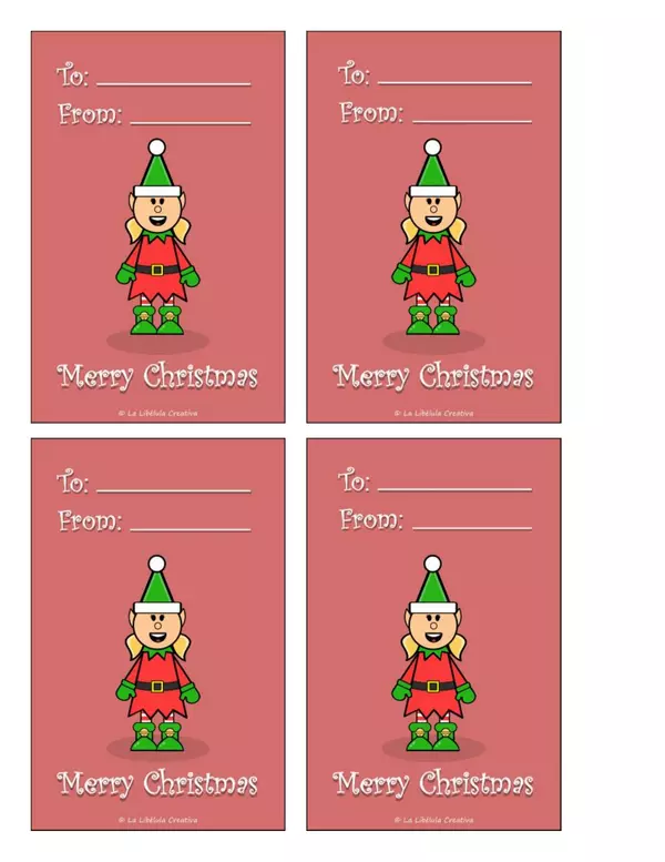 Christmas Tags Cards Gifts Santa Claus Craft Cut Color BW 1