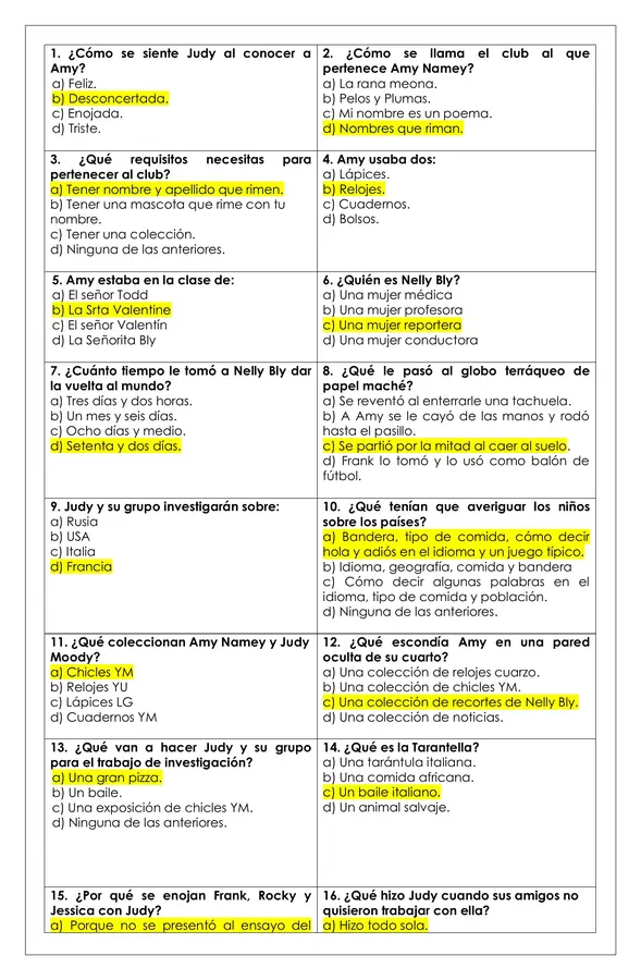 Prueba Lectura - Judy Moody la vuelta al mundo en 8 días y medio