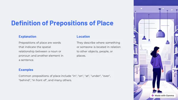 Uso de "Prepositions of place" en inglés