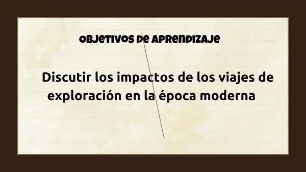 Época moderna: Viajes de exploración