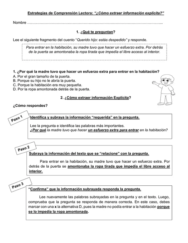 Guía extraer información explícita 4° año