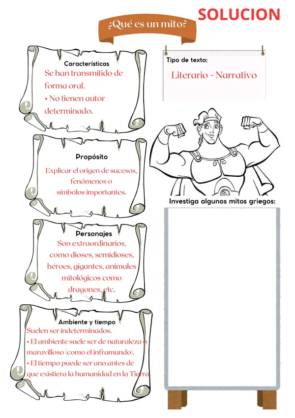 Ficha de Lenguaje e Historia: Mitos de los Antiguos Griegos - Ícaro y Pandora