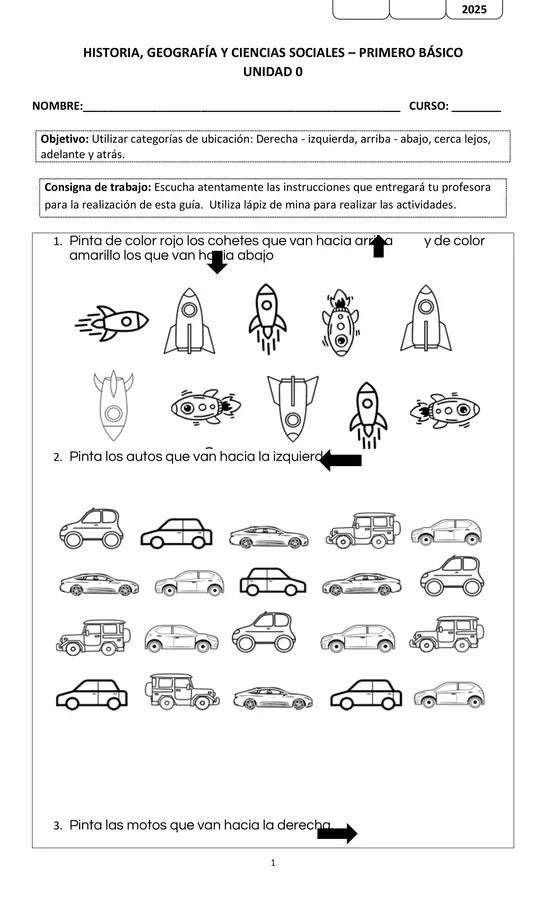 Categorías de ubicación relativa clase 1