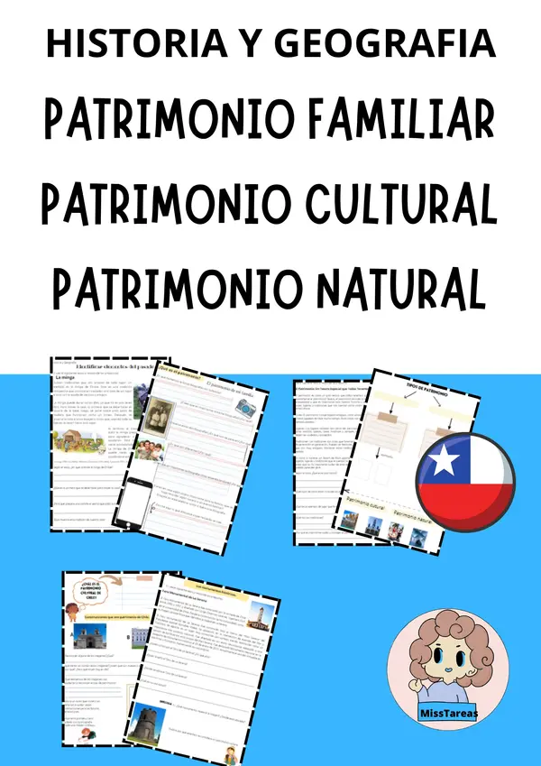  Ficha de Historia y Geografía: Patrimonio - Familiar, Cultural y Natural