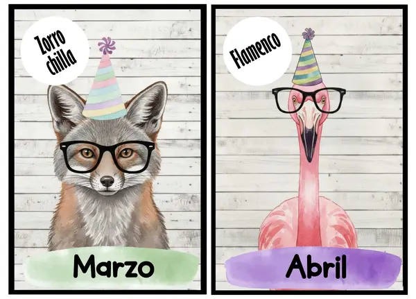 Panel cumpleaños animales chilenos