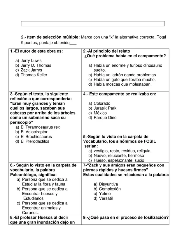 Evaluación del detective zack profe.social