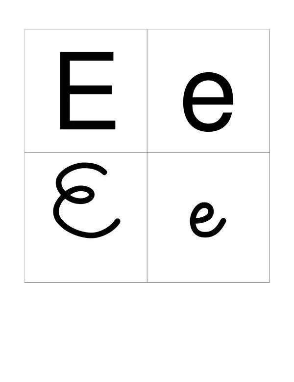 Láminas con las 4 formas de escritura