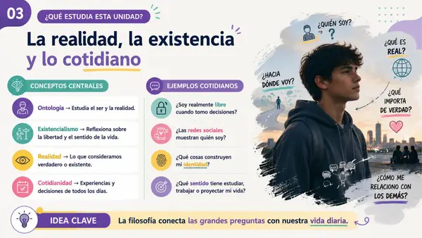 Unidad 2: La realidad, la existencia y lo cotidiano