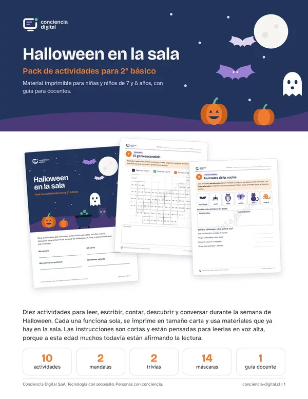 Halloween en la sala - Pack de actividades 2do básico