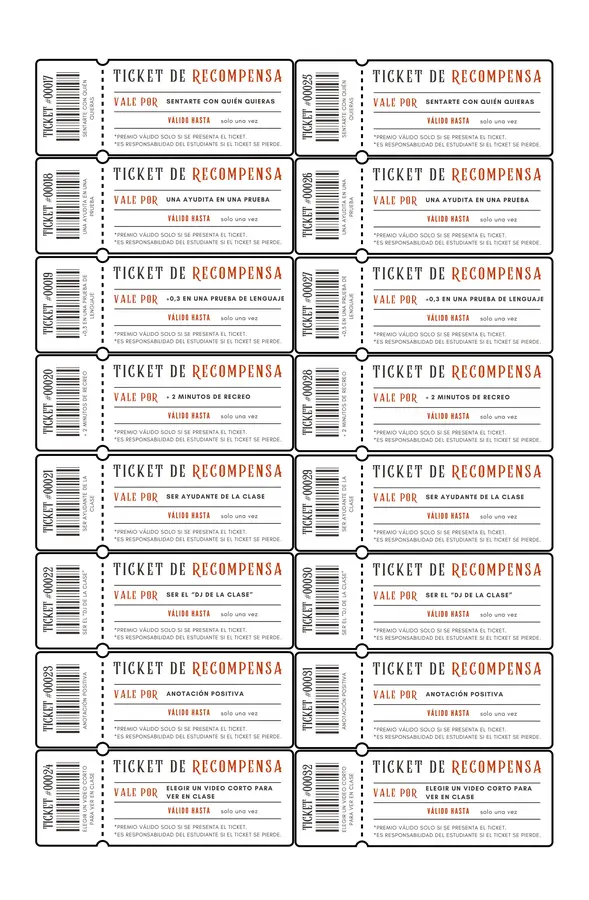 Tickets de recompensa