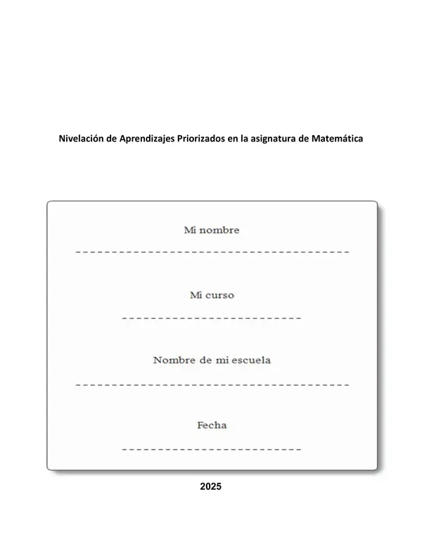 Proyecto Nivelación Matemática Segundo OA 13