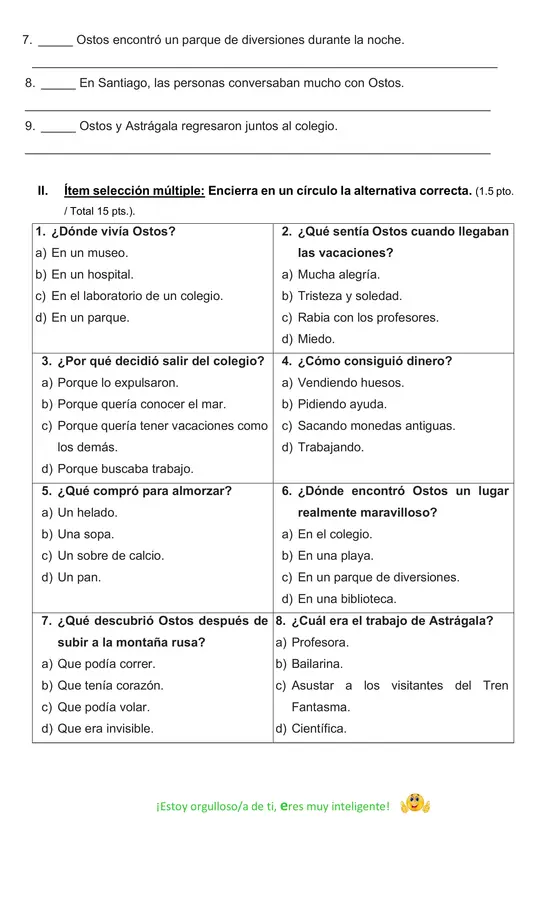 Prueba un esqueleto en vacaciones. 