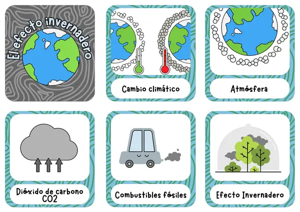 Tarjetas sobre el efecto invernadero