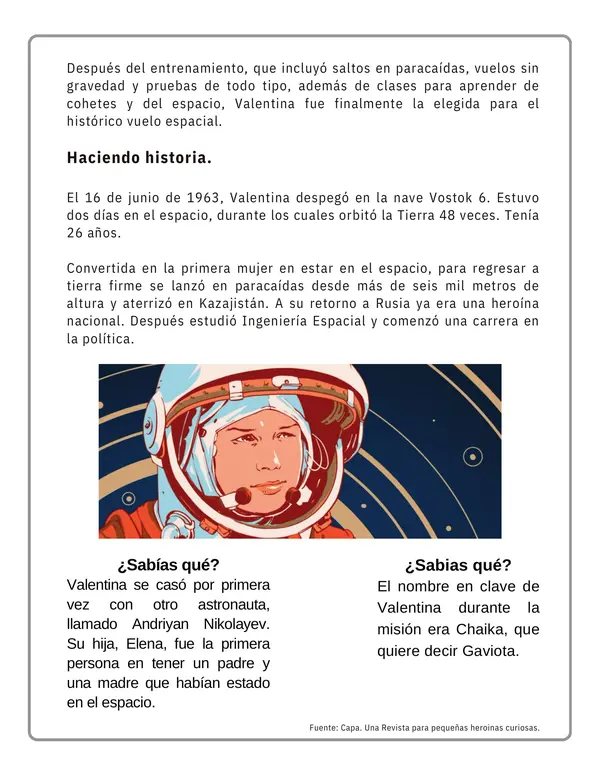 Texto tipo SIMCE - Valentina Tereshkova