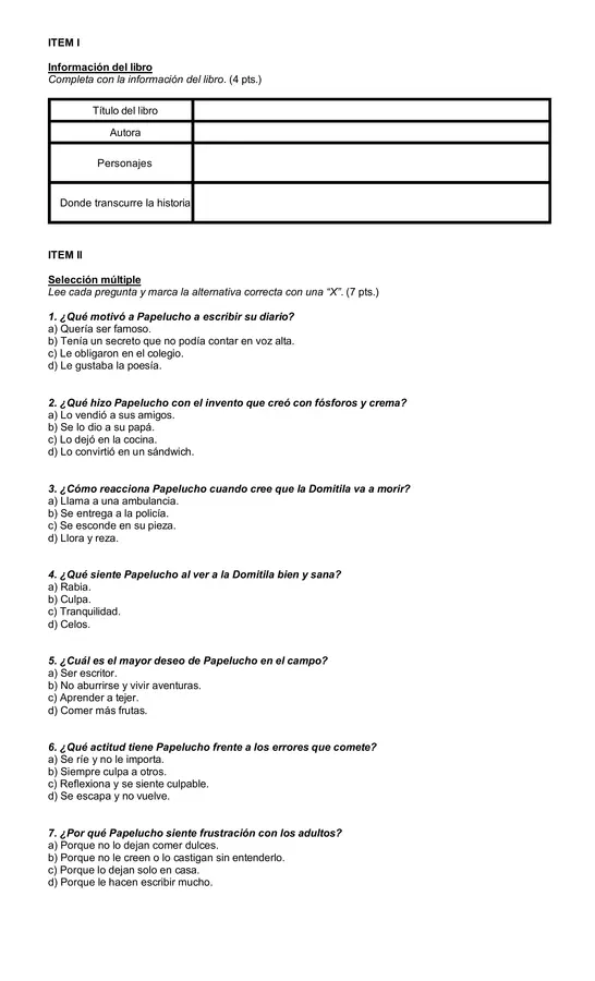 Prueba Papelucho