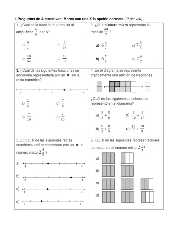 Prueba de fracciones
