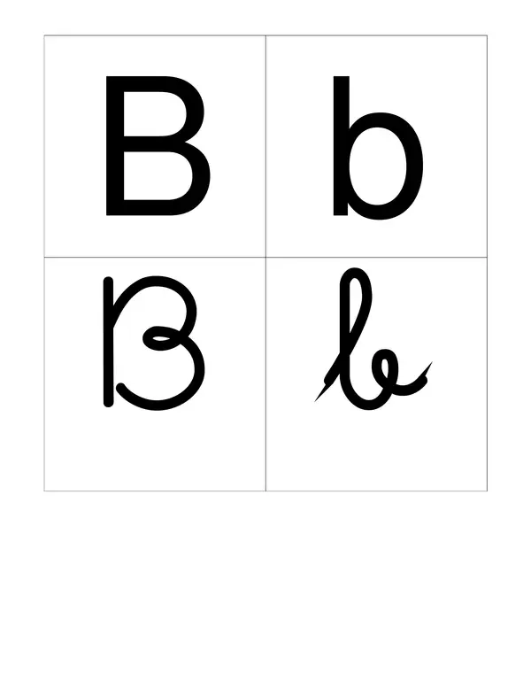 Láminas con las 4 formas de escritura