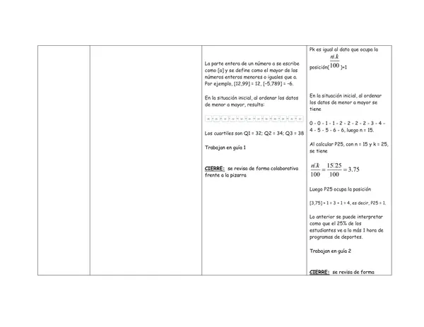Planificación Clase a Clase: Octubre | Matemática 8° Básico