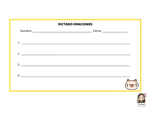 Formato dictado oraciones 
