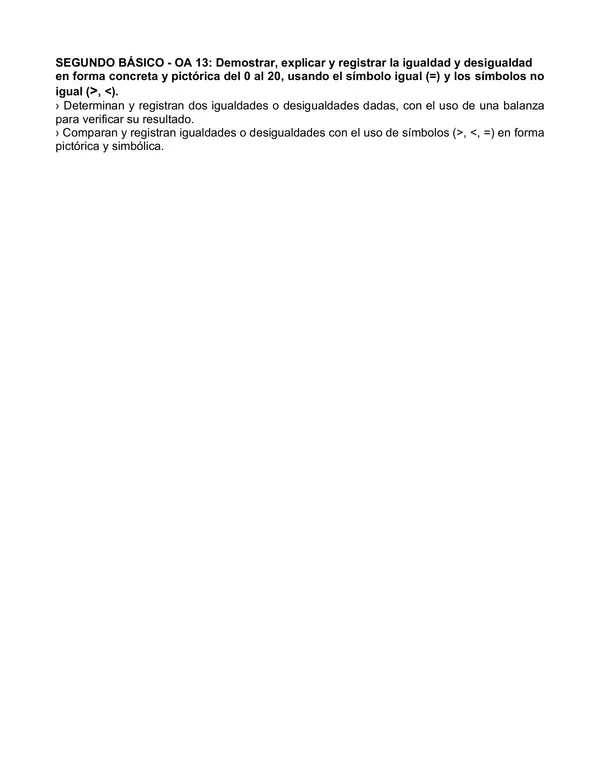 Proyecto Nivelación Matemática Segundo OA 13