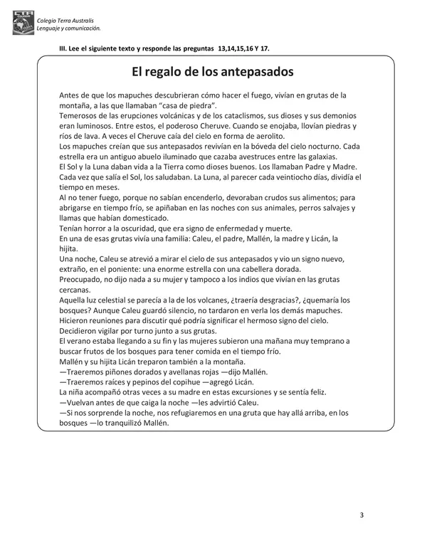Ensayo Simce n°3 6to Básico Lenguaje y Comunicación 