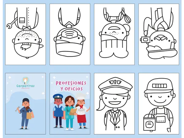 Mini Librito Para Colorear Profesiones y Oficios 1 | PDF Imprimible
