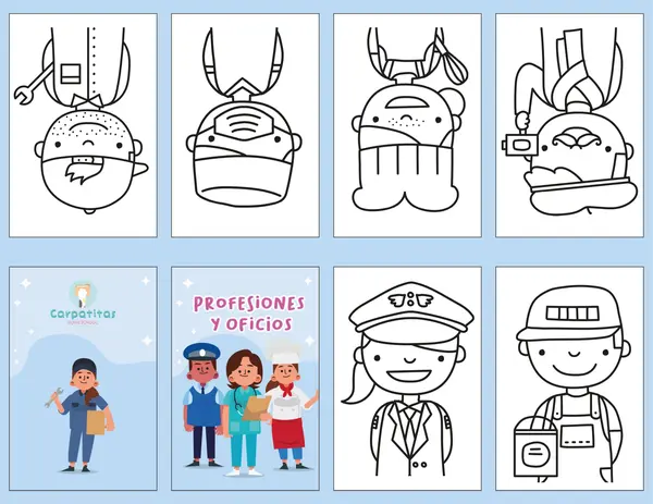 Mini Librito Para Colorear Profesiones y Oficios 1 | PDF Imprimible