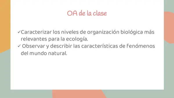 Unidad 2: Organismos en ecosistemas  1°Medio 
