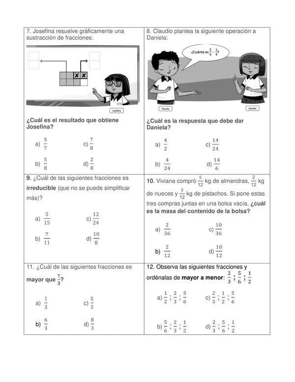 Prueba de fracciones