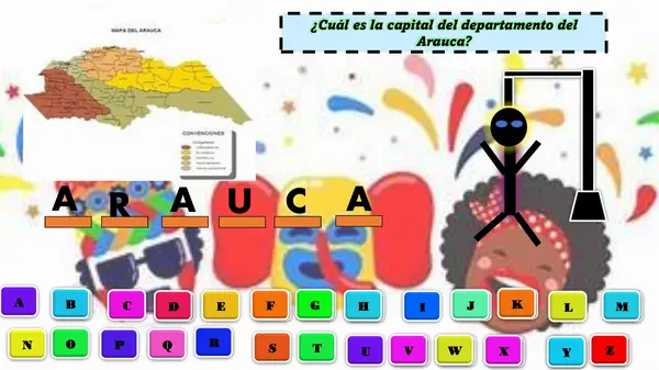 Juego de Ciudades y Departamentos de Colombia (ahorcado)