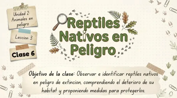 Clase 6 Lección 3 Unidad 2 "Reptiles nativos en peligro" 2° Básico