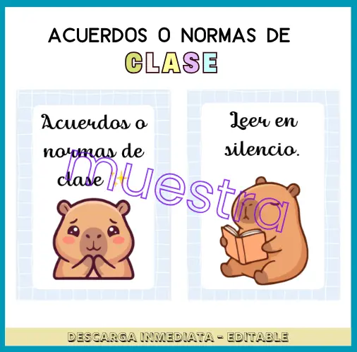 Normas de la clase (Capybara´s Version).