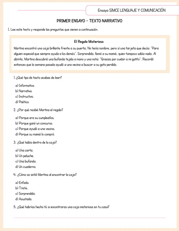 Mini Ensayos SIMCE – Lenguaje y Comunicación 4° Básico