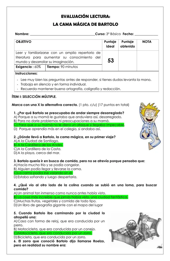 Prueba Lectura - La cama mágica de Bartolo