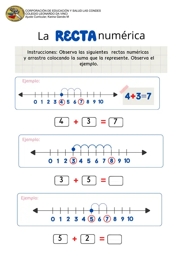 Sumas con la recta numérica
