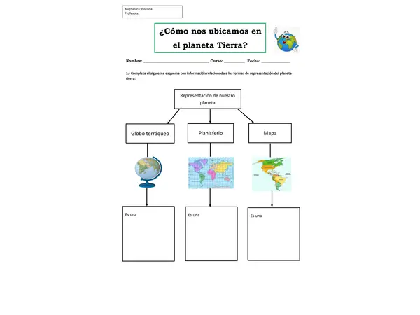 Guía como nos ubicamos en el planeta Tierra 3° Básico