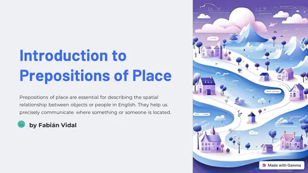 Uso de "Prepositions of place" en inglés