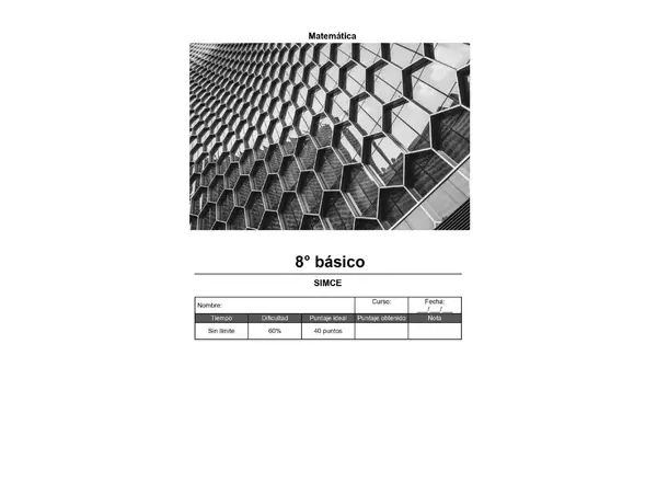 Ensayo SIMCE de matemática 8vo Chile