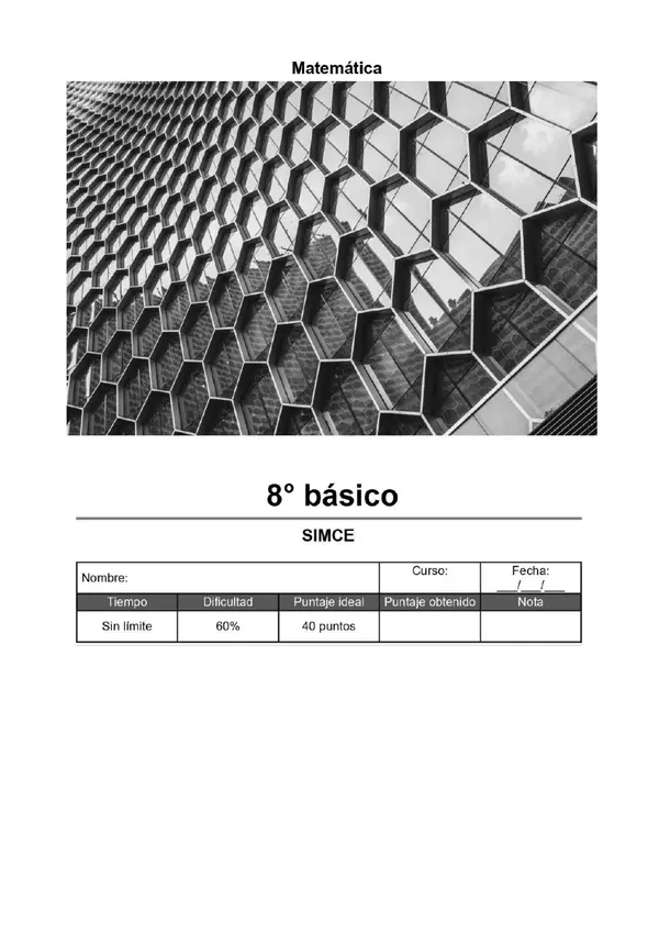 Ensayo SIMCE de matemática 8vo Chile