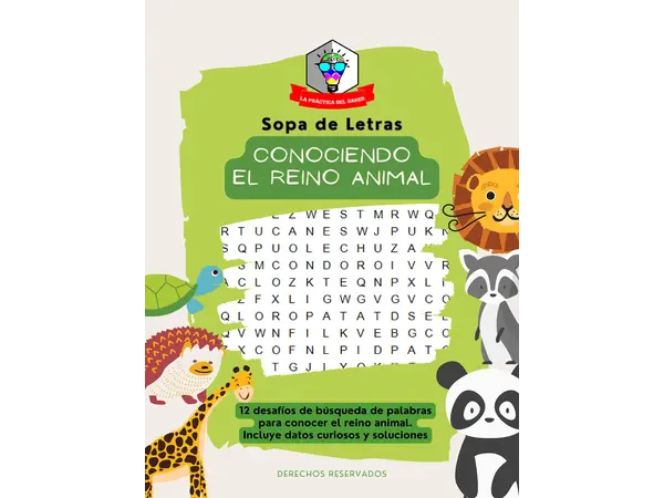 Sopa de letras-Conociendo el Reino Animal
