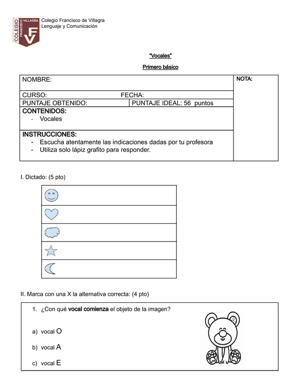 Evaluación vocales